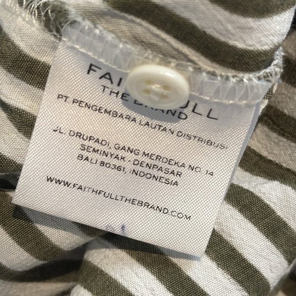 Faithfull the Brand Green and White Striped Dress Size 6 - Picture 8 of 10